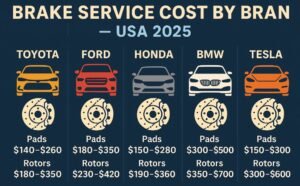 Brake Service Cost USA by Car Brand