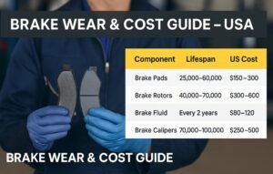 Complete Brake Service Cost Tables (USA – 2025)