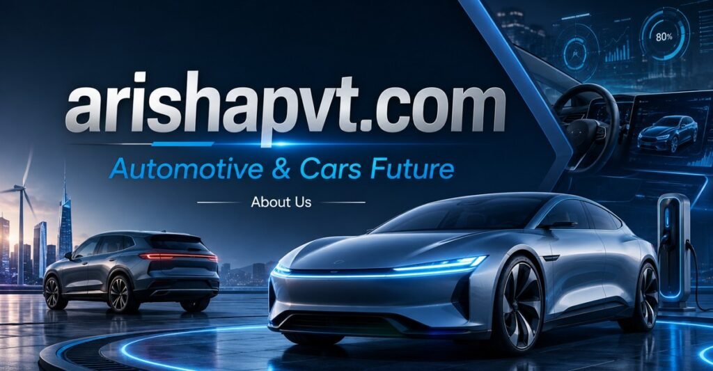 ArishaPVT About Us image showing futuristic automotive and cars future concept with electric vehicles and smart mobility