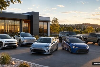 Toyota USA inspired vehicle lineup with hybrid SUV, sedan, truck and electric SUV for American car buyers